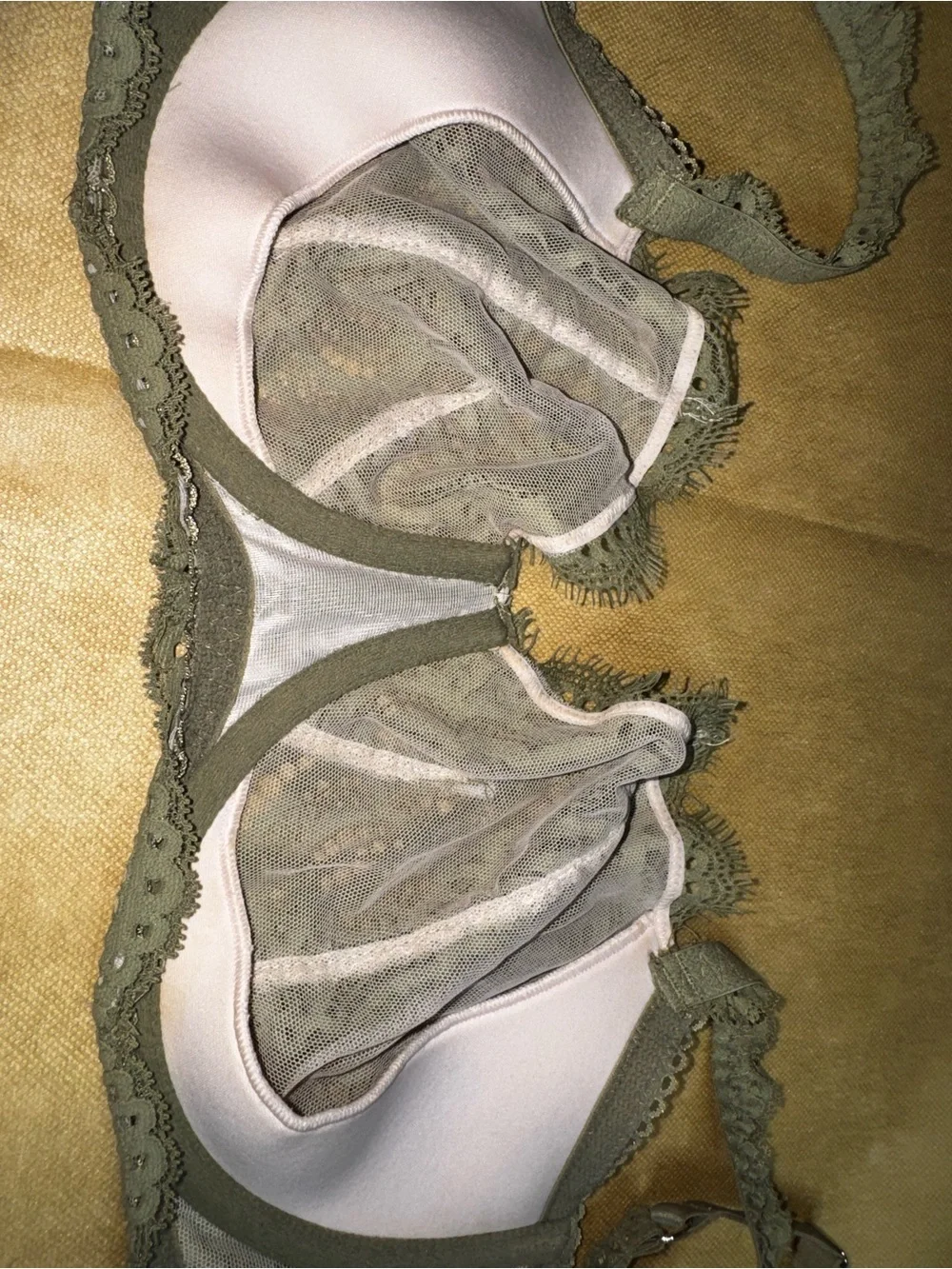 Lace Underwire Bralette in Olive Green